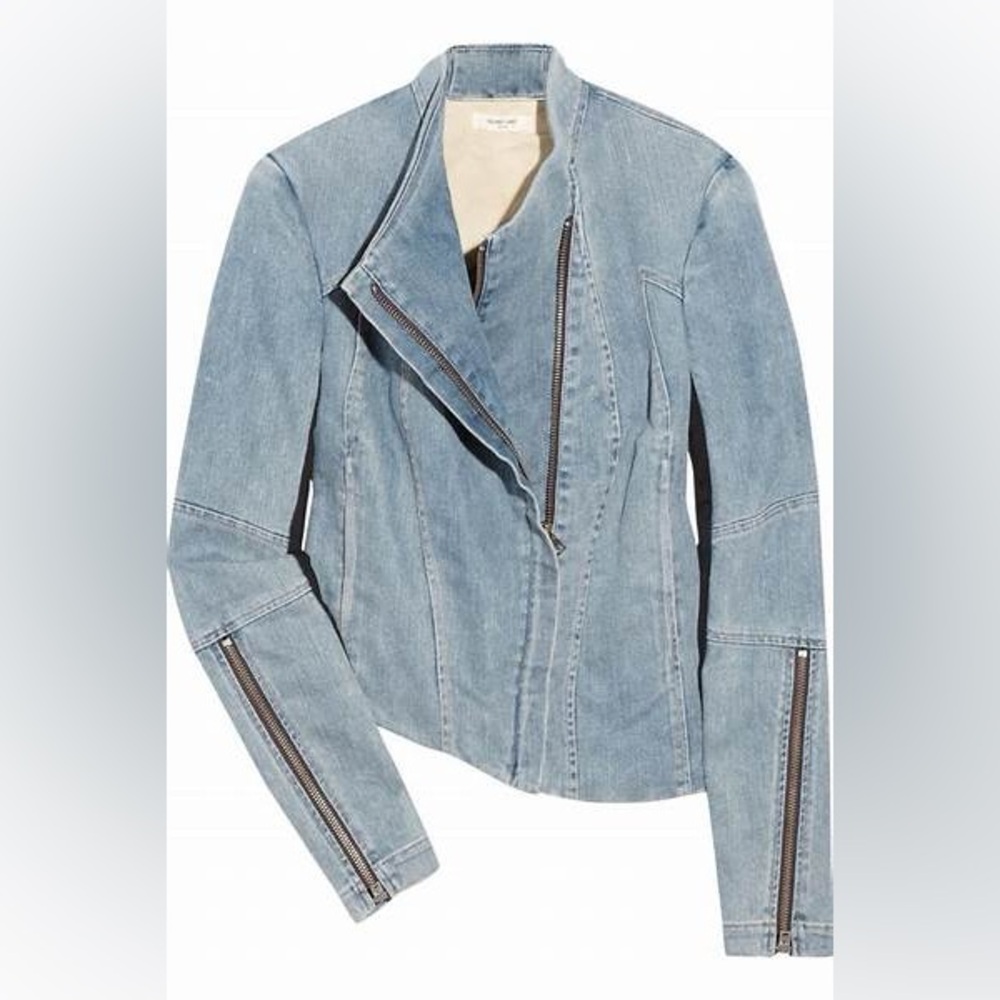 Helmut Lang Asymmetric Denim Blue Women's Jacket